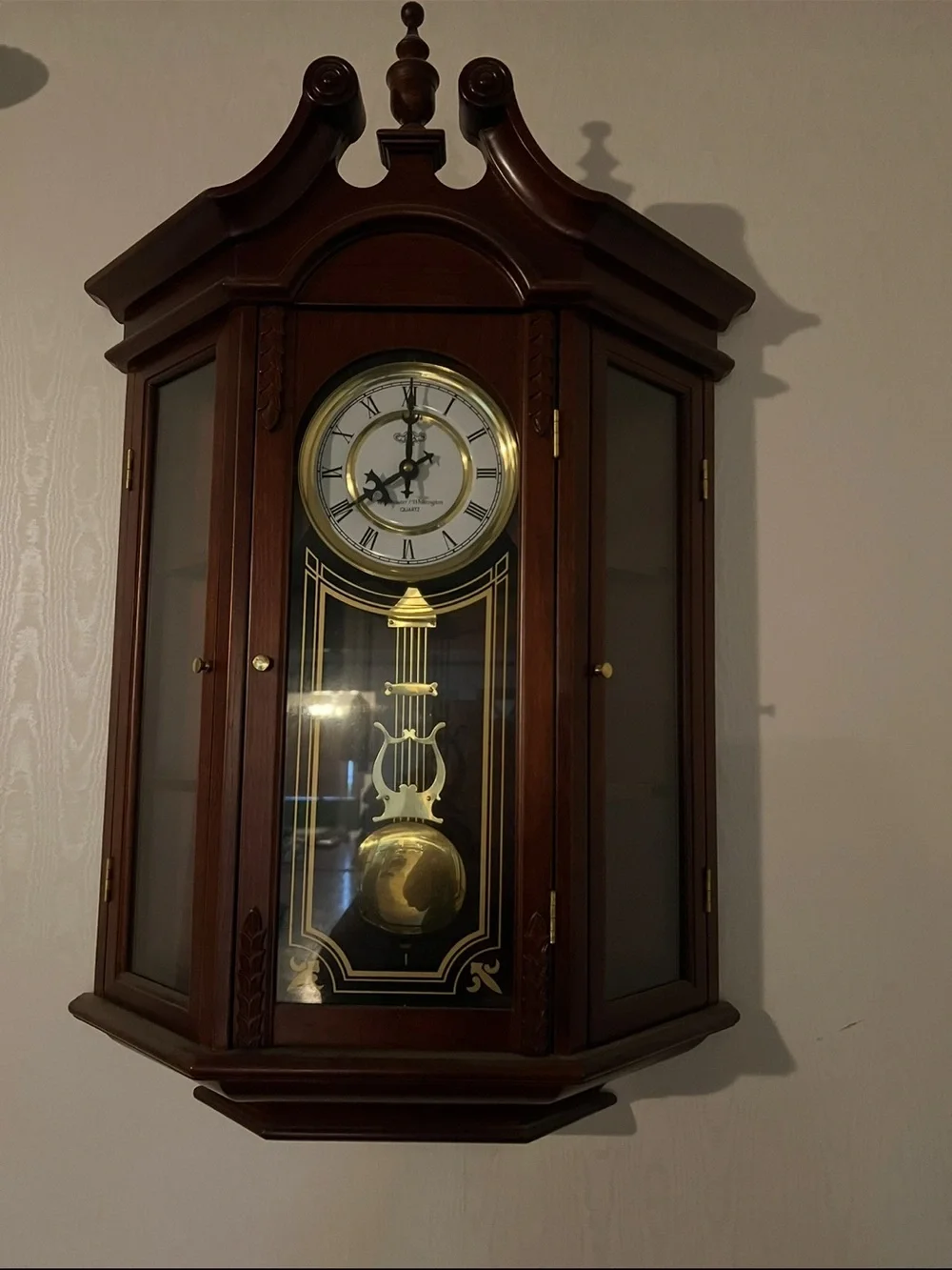 Vintage Style Wall Pendulum Clock - Brown - Picture 1 of 1